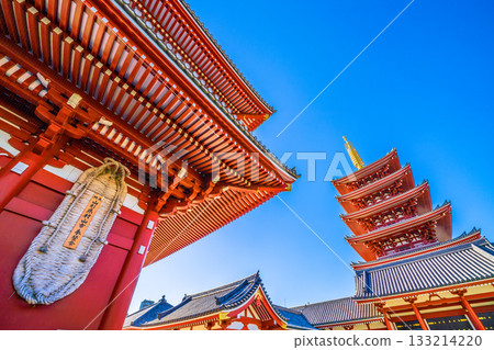 Tokyo cityscape in Japan, including the five-story pagoda of Sensoji Temple. Inbound tourism continues...Tokyo under clear blue skies (November 17th) Tokyo cityscape in Japan, including the five-story pagoda of Sensoji Temple. Inbound tourism continues...Tokyo under clear blue skies (November 17th) 133214220