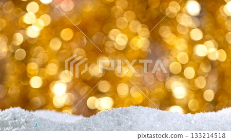 Christmas Decoration with Colored Shiny Balls and Glitters . Close-up Christmas Decoration with Colored Shiny Balls and Glitters . Close-up 133214518