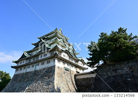 從宇野口（名古屋城）附近看到的城堡天守閣和劍牆 133214566