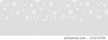 Christmas snowflake gray banner. White snowflakes frame. Happy Holiday card. Hello winter border. Color snowfall frame. Flying confetti. Celebration design. Vector illustration Christmas snowflake gray banner. White snowflakes frame. Happy Holiday card. Hello winter border. Color snowfall frame. Flying confetti. Celebration design. Vector illustration 133214704