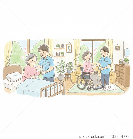 Illustration of care at home 133214774