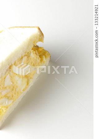 Egg sandwich photographed alone on a white background 133214921