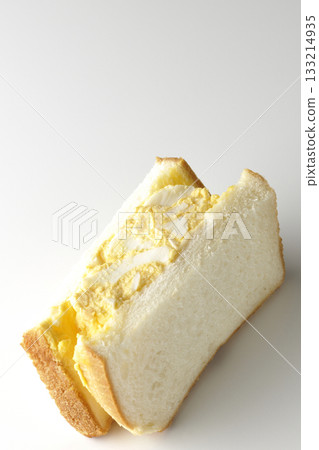 Egg sandwich photographed alone on a white background Egg sandwich photographed alone on a white background 133214935