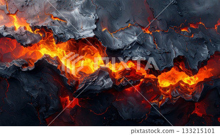 燃燒的岩漿火焰紋理 4 133215101
