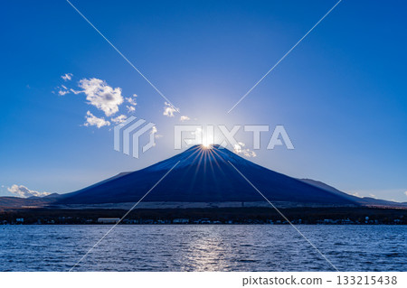 【山梨縣】山中湖和鑽石富士 【山梨縣】山中湖和鑽石富士 133215438