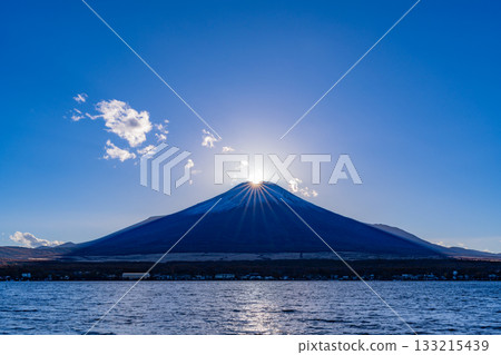 【山梨縣】山中湖和鑽石富士 133215439