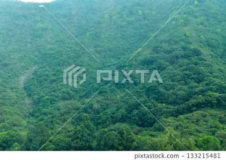 Close-up of the mountains with blue sky. Nature scene. 133215481