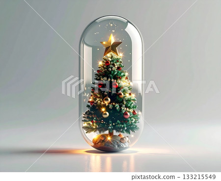一個裝有聖誕樹的扭蛋玩具 一個裝有聖誕樹的扭蛋玩具 133215549