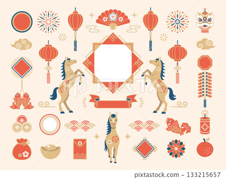 2026年中國新年馬年中國風相框與裝飾套裝 133215657