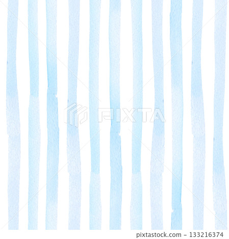 Watercolor blue stripes seamless pattern. Simple repeat cute lines. Colorful background for packaging, textile, fabric, wallpaper, scrapbook 133216374