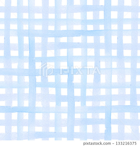 Watercolor blue squares seamless pattern. Simple repeat cute lines. Colorful background for packaging, textile, fabric, wallpaper, scrapbook 133216375