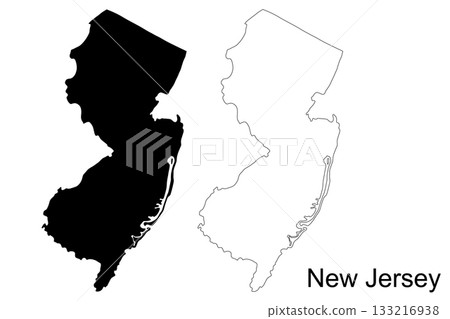 New Jersey state outline solid black and white map US state map Keywords: New Jersey, map New Jersey state outline solid black and white map US state map Keywords: New Jersey, map 133216938