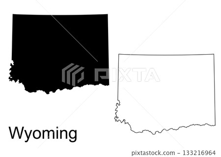 Wyoming State Map Outline Silhouette and Line Art on White Background Keywords: Wyoming, map Wyoming State Map Outline Silhouette and Line Art on White Background Keywords: Wyoming, map 133216964