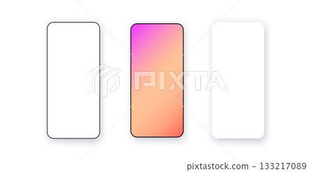 Smartphone with blank and gradient screens Smartphone with blank and gradient screens 133217089