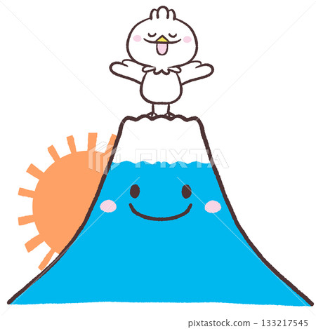富士山、日出和白鳥的插圖 富士山、日出和白鳥的插圖 133217545