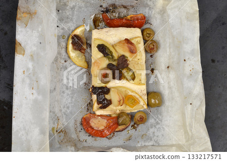 Baked tofu dish Baked tofu dish 133217571