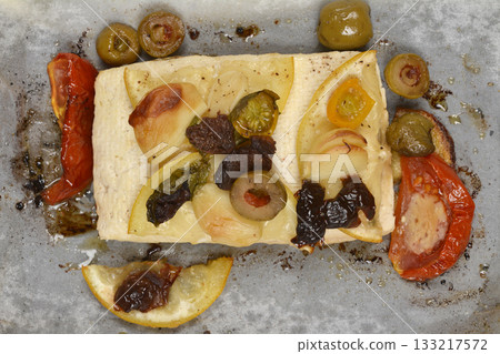 Baked tofu dish Baked tofu dish 133217572