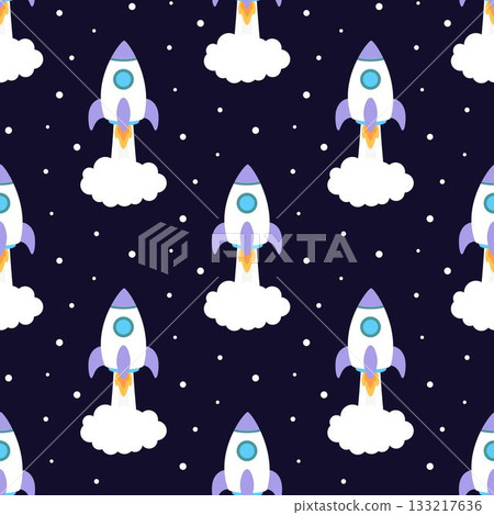 seamless space pattern with rockets seamless space pattern with rockets 133217636