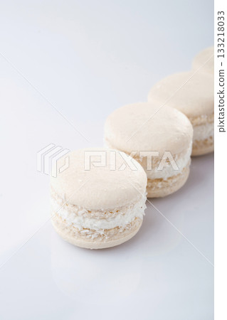 Bunch of macarons on the white surface Bunch of macarons on the white surface 133218033