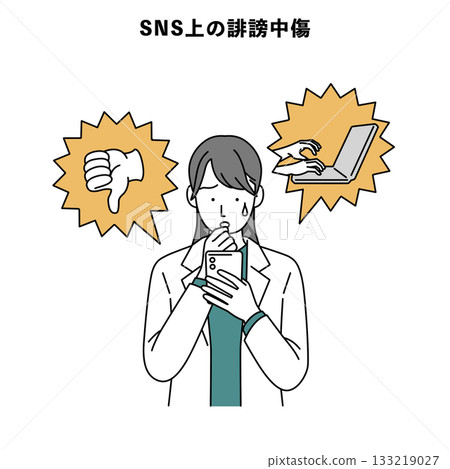 客戶騷擾人員插圖醫院在社群媒體上的誹謗 133219027