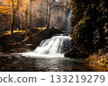 Autumn waterfall in Monasterio de Piedra Zaragoza Spain 133219279