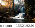 Autumn waterfall in Monasterio de Piedra Zaragoza Spain 133219280