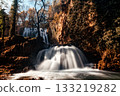 Autumn waterfall in Monasterio de Piedra Zaragoza Spain 133219282
