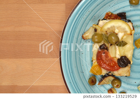 Baked tofu and vegetable dish 133219529