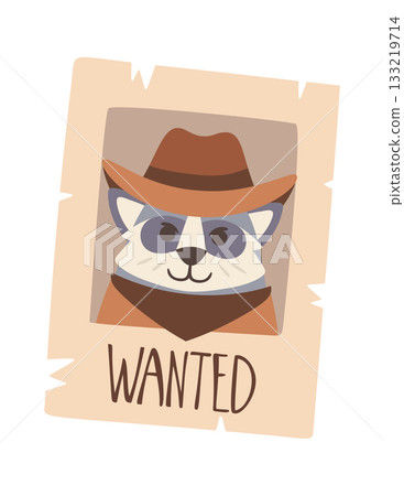 Raccoon bandit wanted poster design Raccoon bandit wanted poster design 133219714