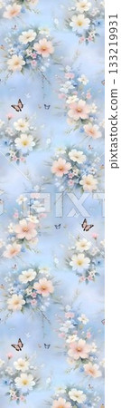 Soft Pastel Patterns with Florals Fruits and Cute Motifs for Notebook Designs 133219931