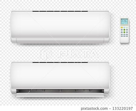 Air conditioner off and on regime isolated on transparent background 133220197