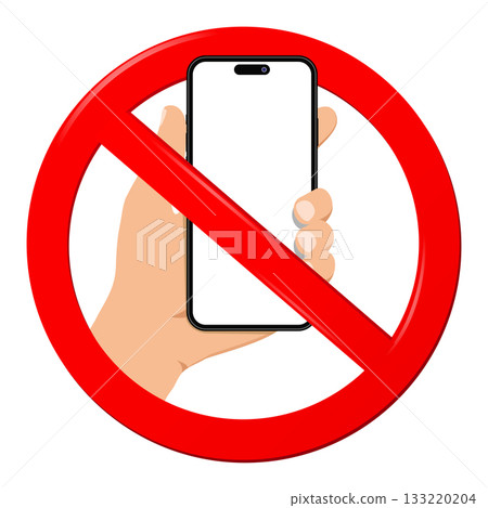 Do not use phone prohibition sign isolated on white background Do not use phone prohibition sign isolated on white background 133220204