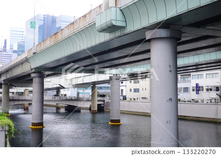 The river flowing under the Metropolitan Expressway The river flowing under the Metropolitan Expressway 133220270