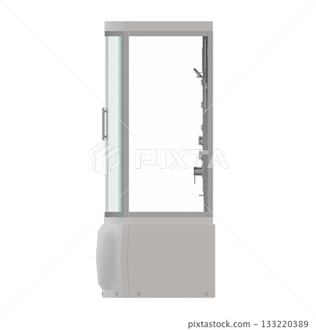 shower cabin isolated on transparent background, 3D illustration, cg render 133220389