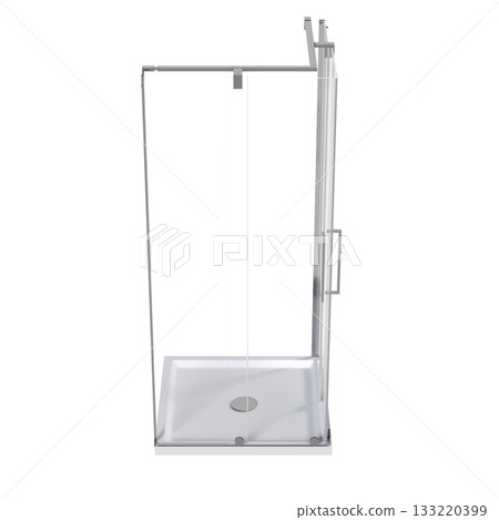shower cabin isolated on transparent background, 3D illustration, cg render 133220399