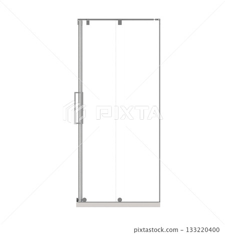 shower cabin isolated on transparent background, 3D illustration, cg render 133220400