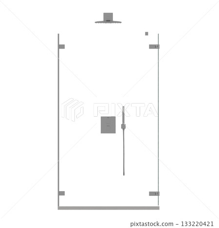 shower cabin isolated on transparent background, 3D illustration, cg render shower cabin isolated on transparent background, 3D illustration, cg render 133220421