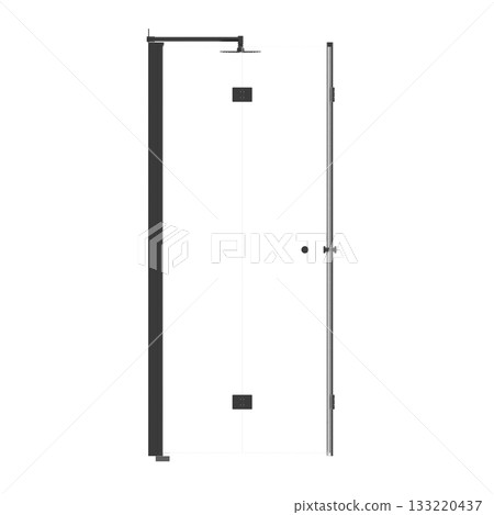 shower cabin isolated on transparent background, 3D illustration, cg render 133220437