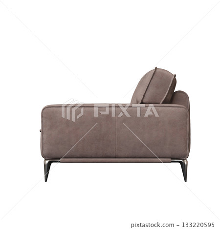 armchair isolate on a transparent background, comfortable furniture for home interior, 3D illustration, cg render 133220595