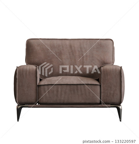 armchair isolate on a transparent background, comfortable furniture for home interior, 3D illustration, cg render 133220597
