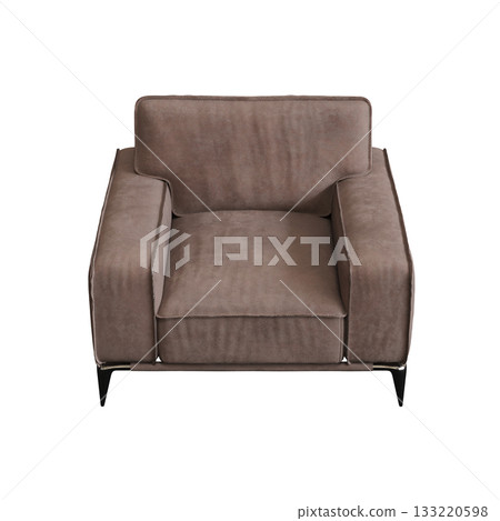 armchair isolate on a transparent background, comfortable furniture for home interior, 3D illustration, cg render 133220598