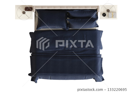 bed isolate on a transparent background, interior furniture, 3D illustration, cg render bed isolate on a transparent background, interior furniture, 3D illustration, cg render 133220695