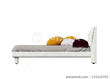 bed isolate on a transparent background, interior furniture, 3D illustration, cg render bed isolate on a transparent background, interior furniture, 3D illustration, cg render 133220703