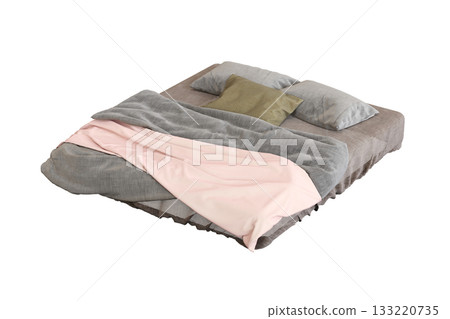 bed isolate on a transparent background, interior furniture, 3D illustration, cg render bed isolate on a transparent background, interior furniture, 3D illustration, cg render 133220735