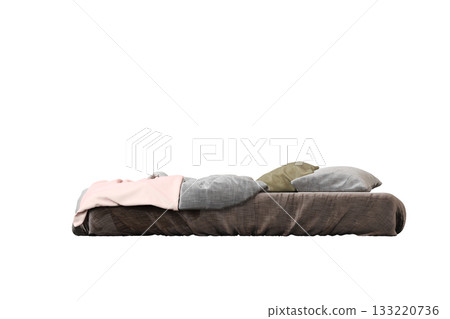 bed isolate on a transparent background, interior furniture, 3D illustration, cg render bed isolate on a transparent background, interior furniture, 3D illustration, cg render 133220736