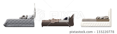 bed isolate on a transparent background, interior furniture, 3D illustration, cg render bed isolate on a transparent background, interior furniture, 3D illustration, cg render 133220778