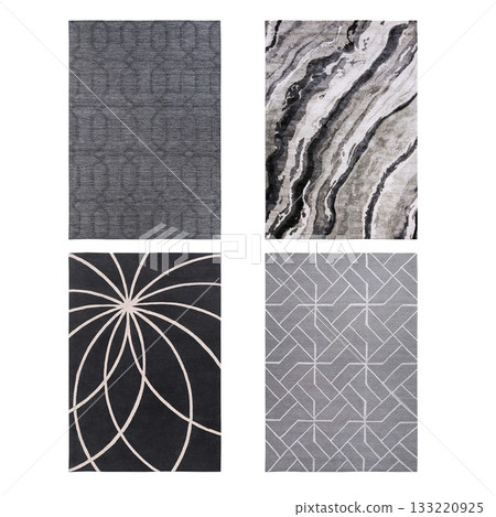 carpet for interior isolated on transparent background, home decor, 3D illustration, cg render 133220925