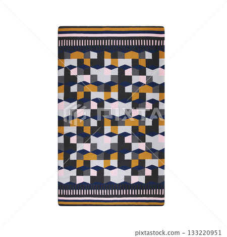 carpet for interior isolated on transparent background, home decor, 3D illustration, cg render 133220951