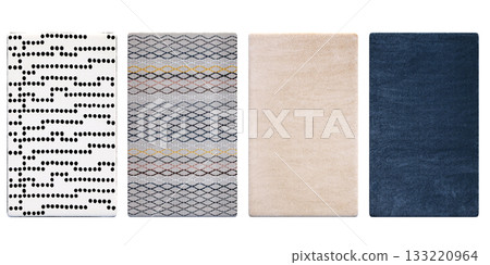 carpet for interior isolated on transparent background, home decor, 3D illustration, cg render 133220964