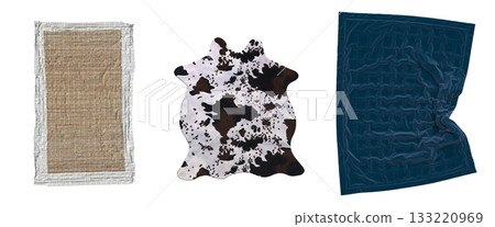 carpet for interior isolated on transparent background, home decor, 3D illustration, cg render 133220969